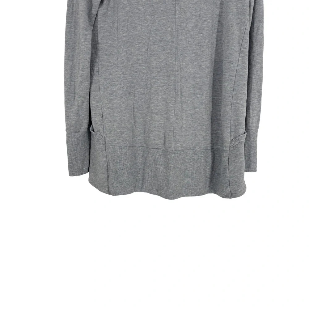 Athleta Cardigan Womens‎ XS Gray Pranayama Wrap Open Front Thumbholes Pocket - Picture 6 of 7